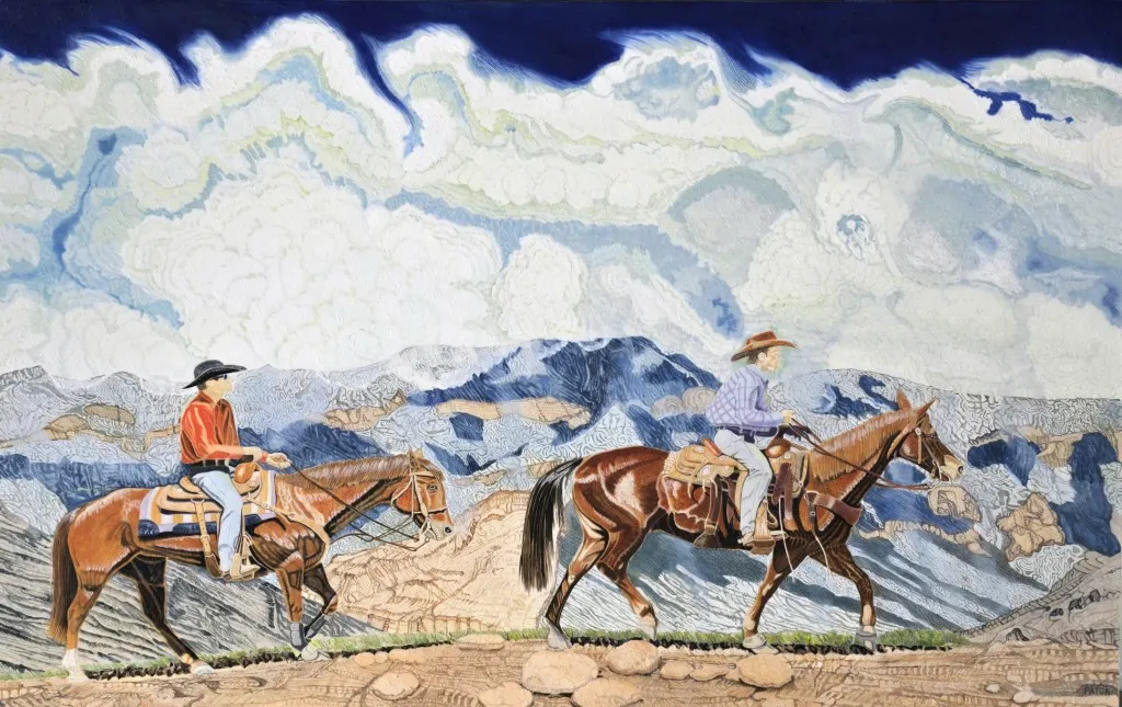 Two riders in a storm.