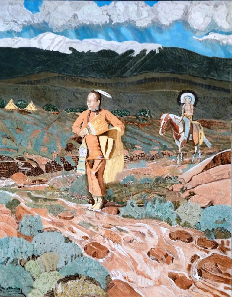 Native American female in rural setting.